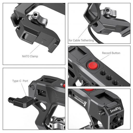 SmallRig NATO Top Handle with Record Start/Stop Remote Trigger for Panasonic Mirrorless Cameras 2880