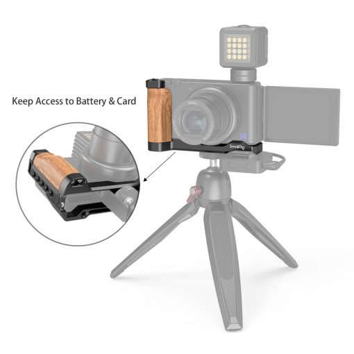 SmallRig L-Shape Wooden Grip with Cold Shoe for Sony ZV1 Camera 2936